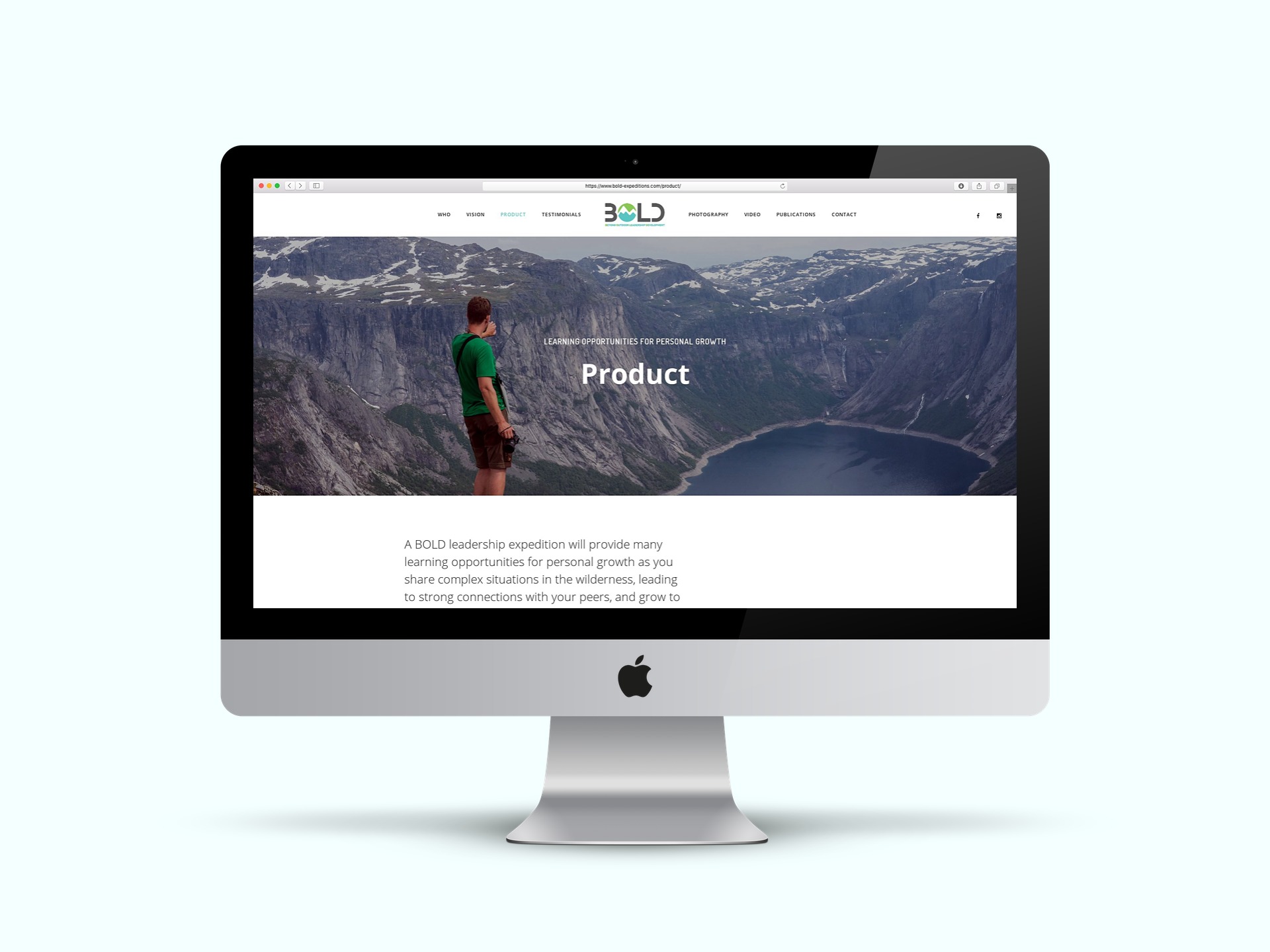 Bold Expeditions webdesign